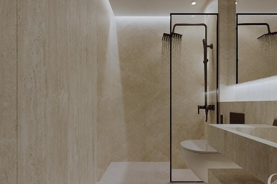 bathroom wall tiles in skin shade