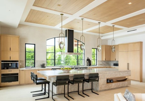 Flat Coffered kitchen Ceiling