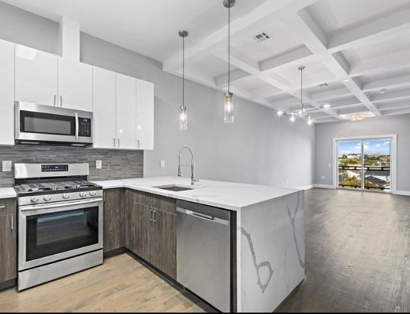 coffered kitchen ceiling